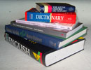 Picture representing resources - a pile of reference books